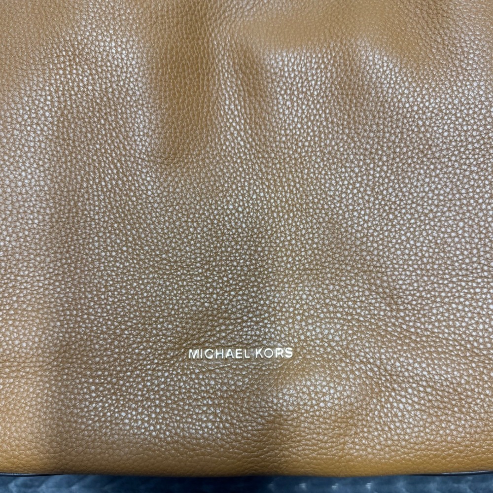Michael Kors Luggage Brown Pebbled Leather Triple Compartment Shoulder Bag Tote - Picture 3 of 7
